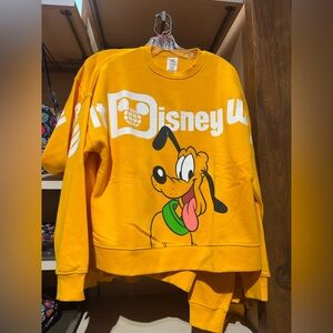Pluto Yellow Crew Neck Sweater Walt Disney World Resort Pullover